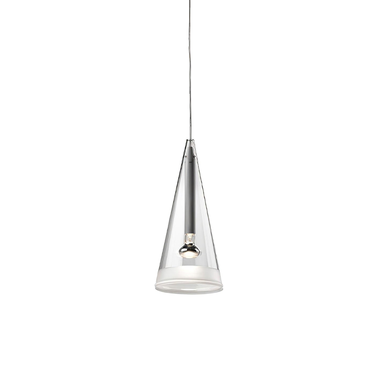 Elegant Tuileries Glass Pendant Light with Chrome Iron Frame