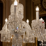 Two-Tier Candle Faceted Crystal Chandelier