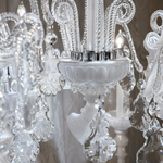 Two-Tier White Opal Glass Chandelier