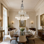 Two-Tier White Opal Glass Chandelier