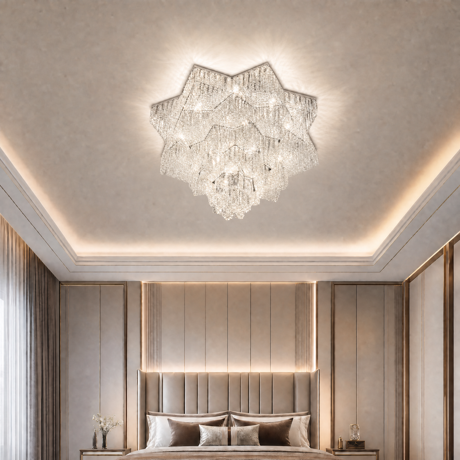 Universo Crystal Flush Pendant Light