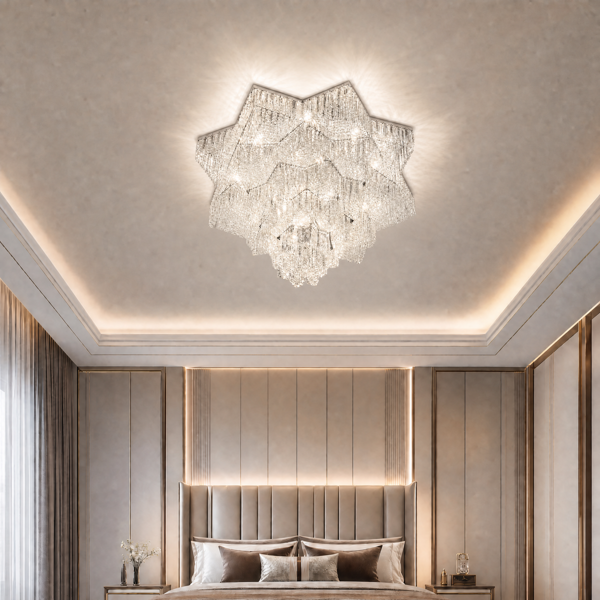 Universo Crystal Flush Pendant Light