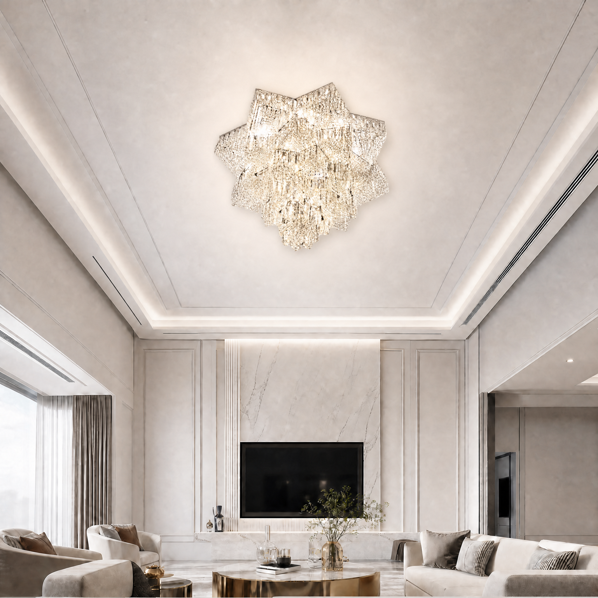 Crystal Flush Pendant Light