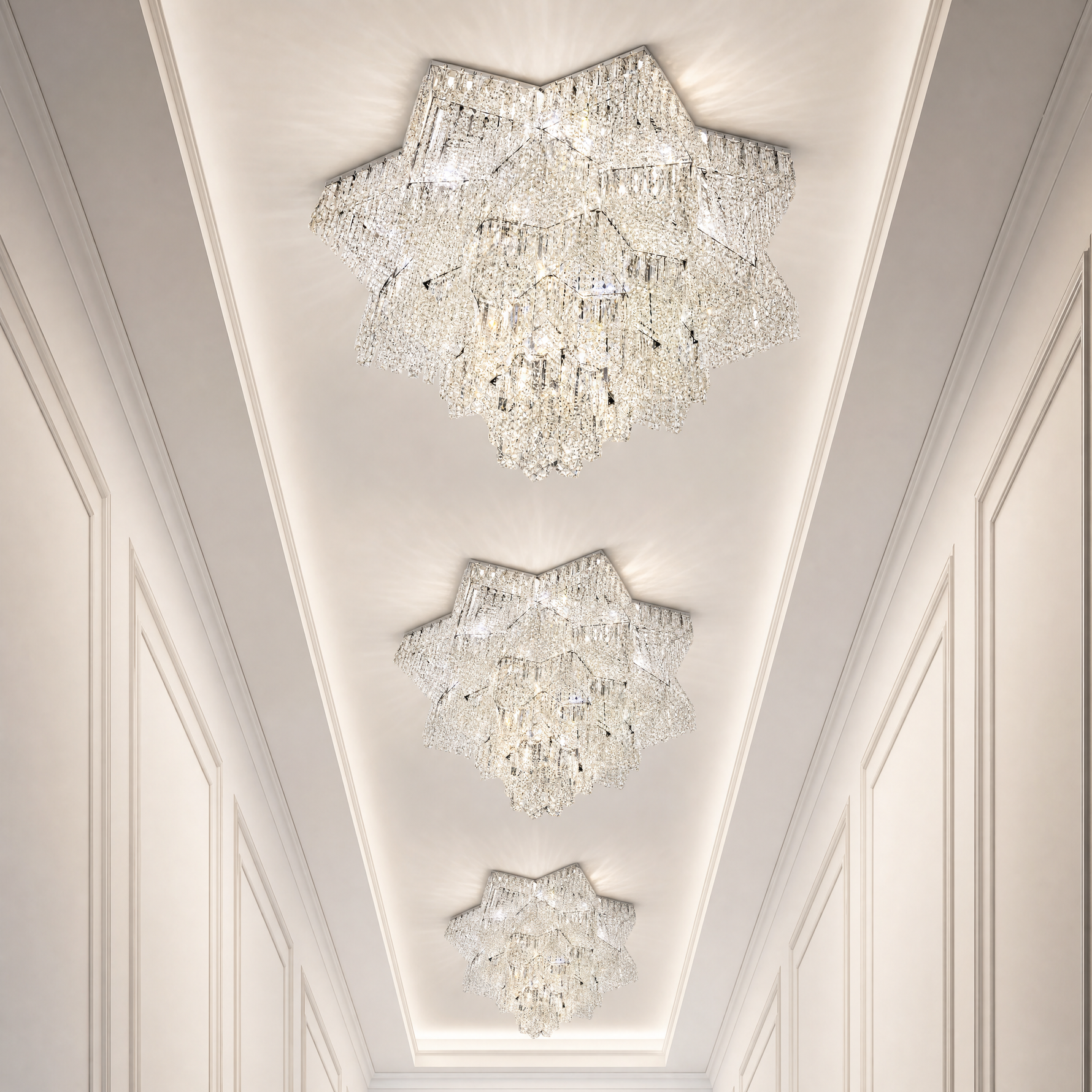 Universo Crystal Flush Pendant Light
