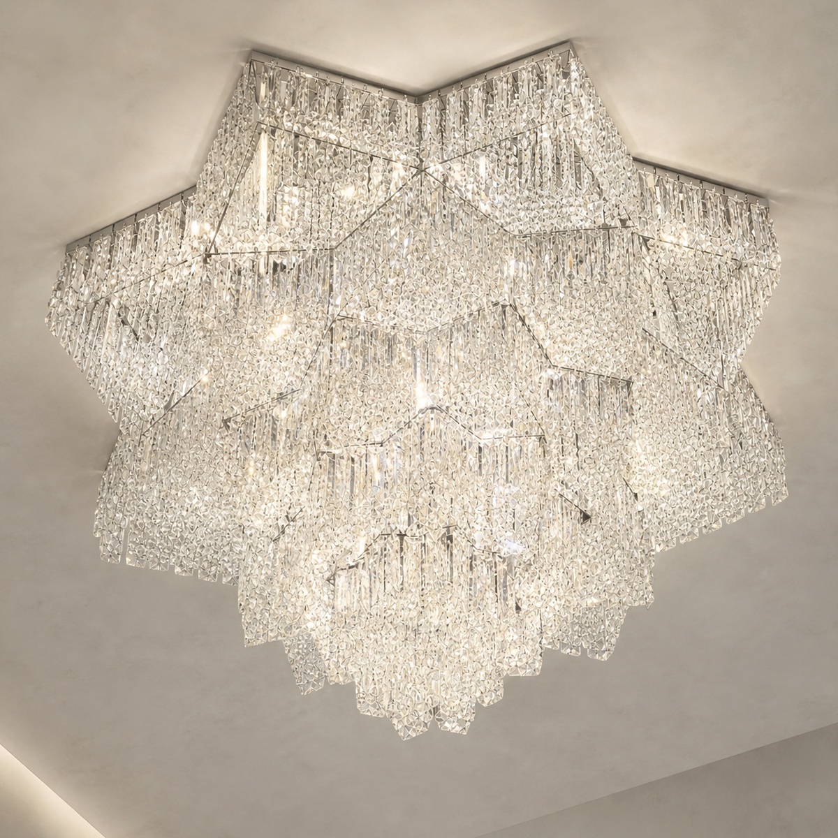 Universo Crystal Flush Pendant Light