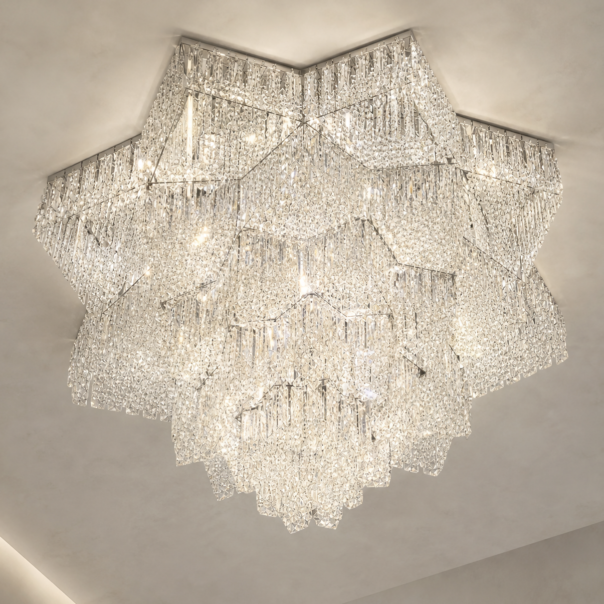 Universo Crystal Flush Pendant Light