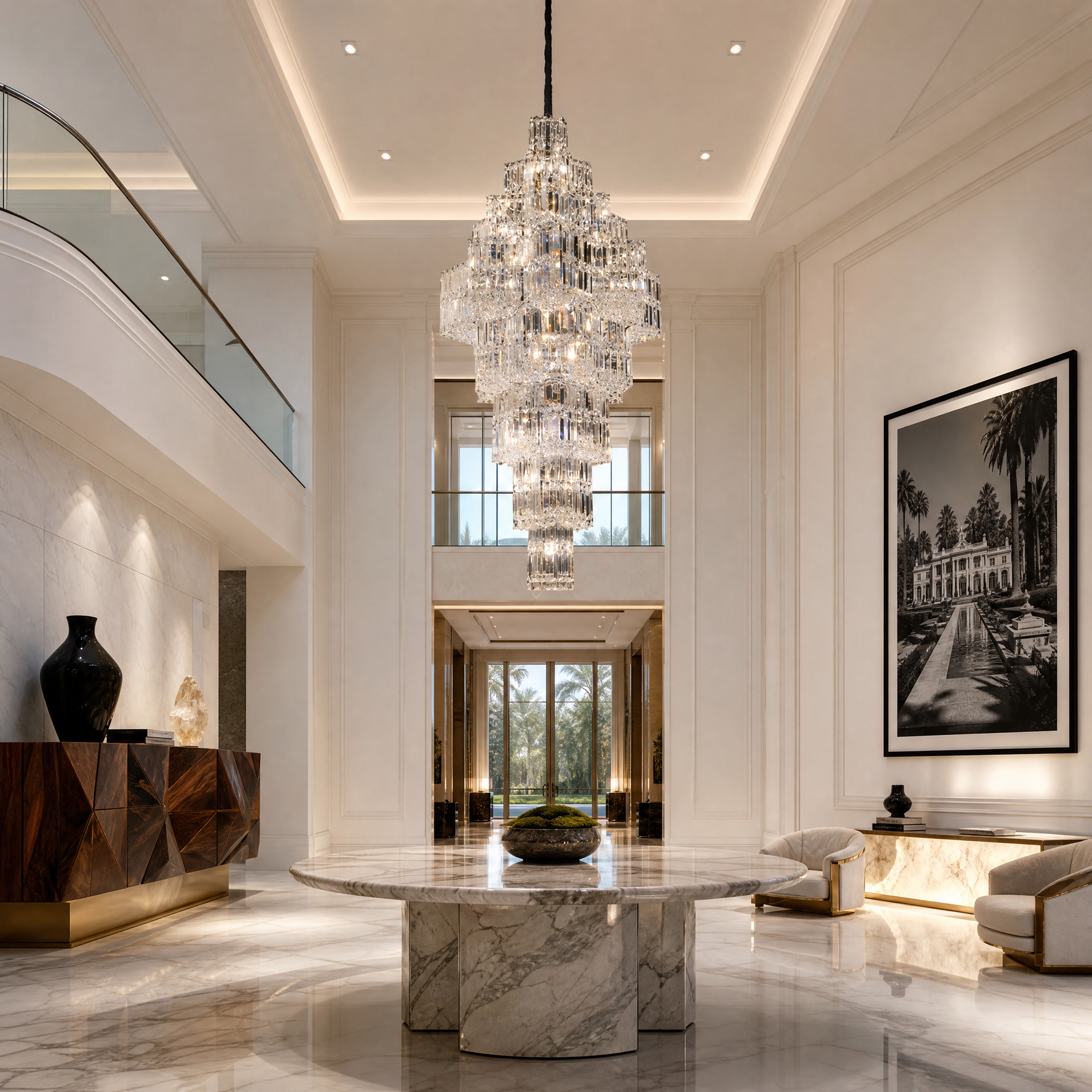 Universo Crystal Halo Chandelier