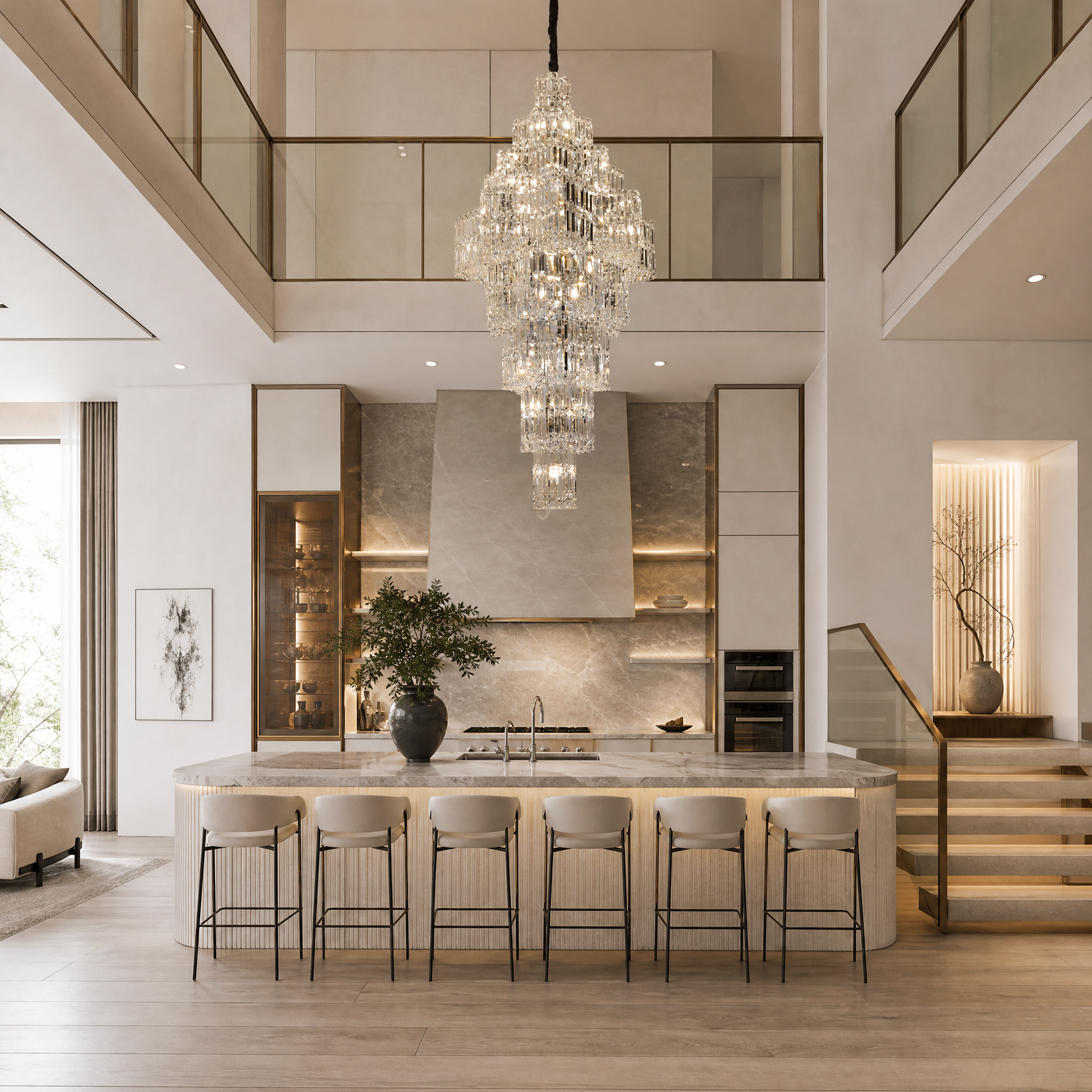 Universo Crystal Halo Chandelier