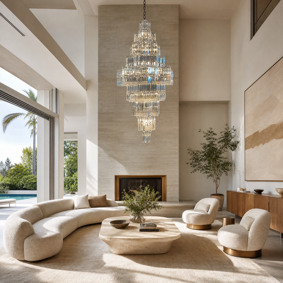 Universo Crystal Halo Chandelier