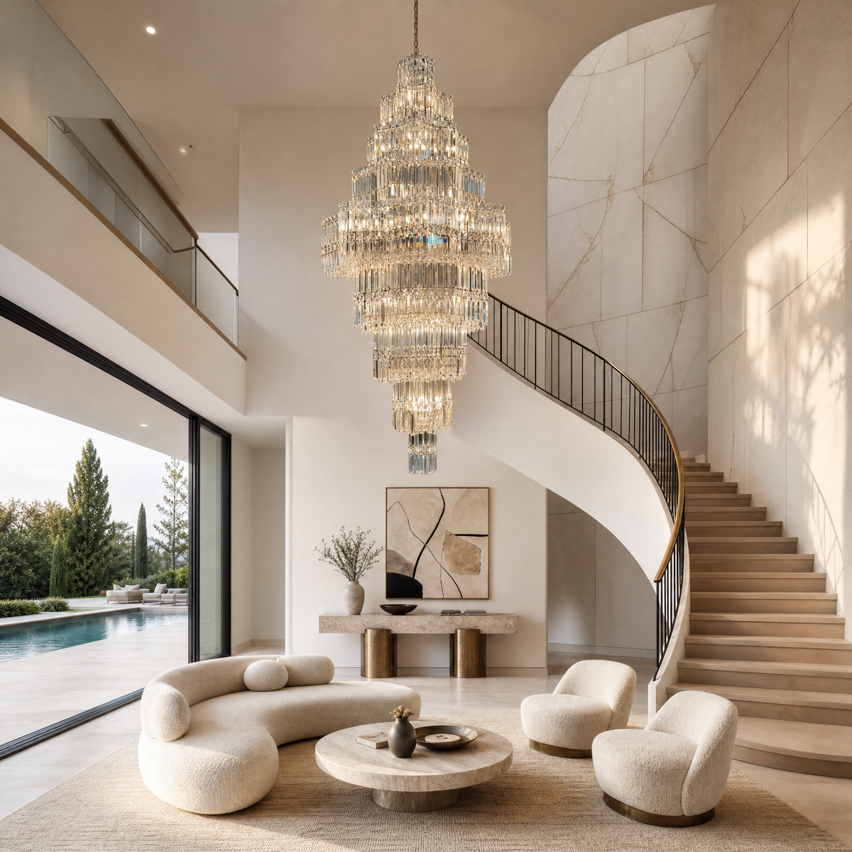 Universo Crystal Halo Chandelier
