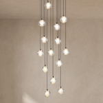 Upper and Lower Glass Tube Round Pendant - 16-Light - Copper Color (Drainage Model)