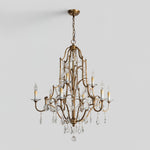Gold Valentina Crystal Chandelier with Adjustable Heads – Luxury Ceiling Light
