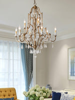 Gold Valentina Crystal Chandelier with Adjustable Heads – Luxury Ceiling Light
