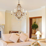 Gold Valentina Crystal Chandelier with Adjustable Heads – Luxury Ceiling Light