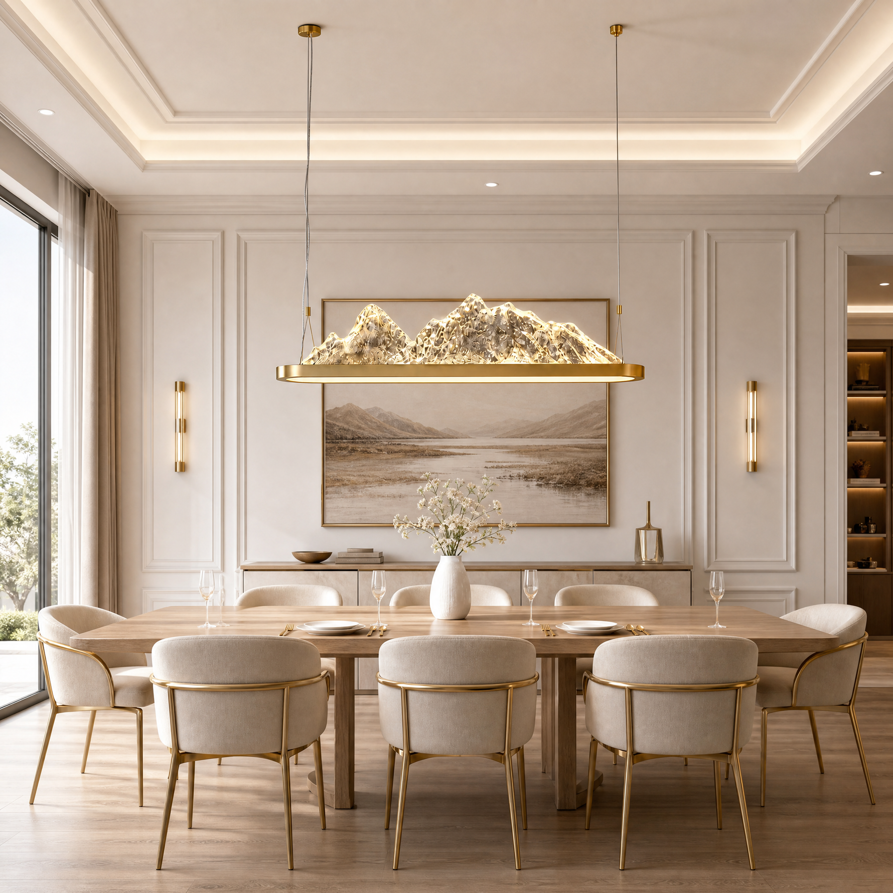 Vast Realm Modern Linear Dining Pendant Light