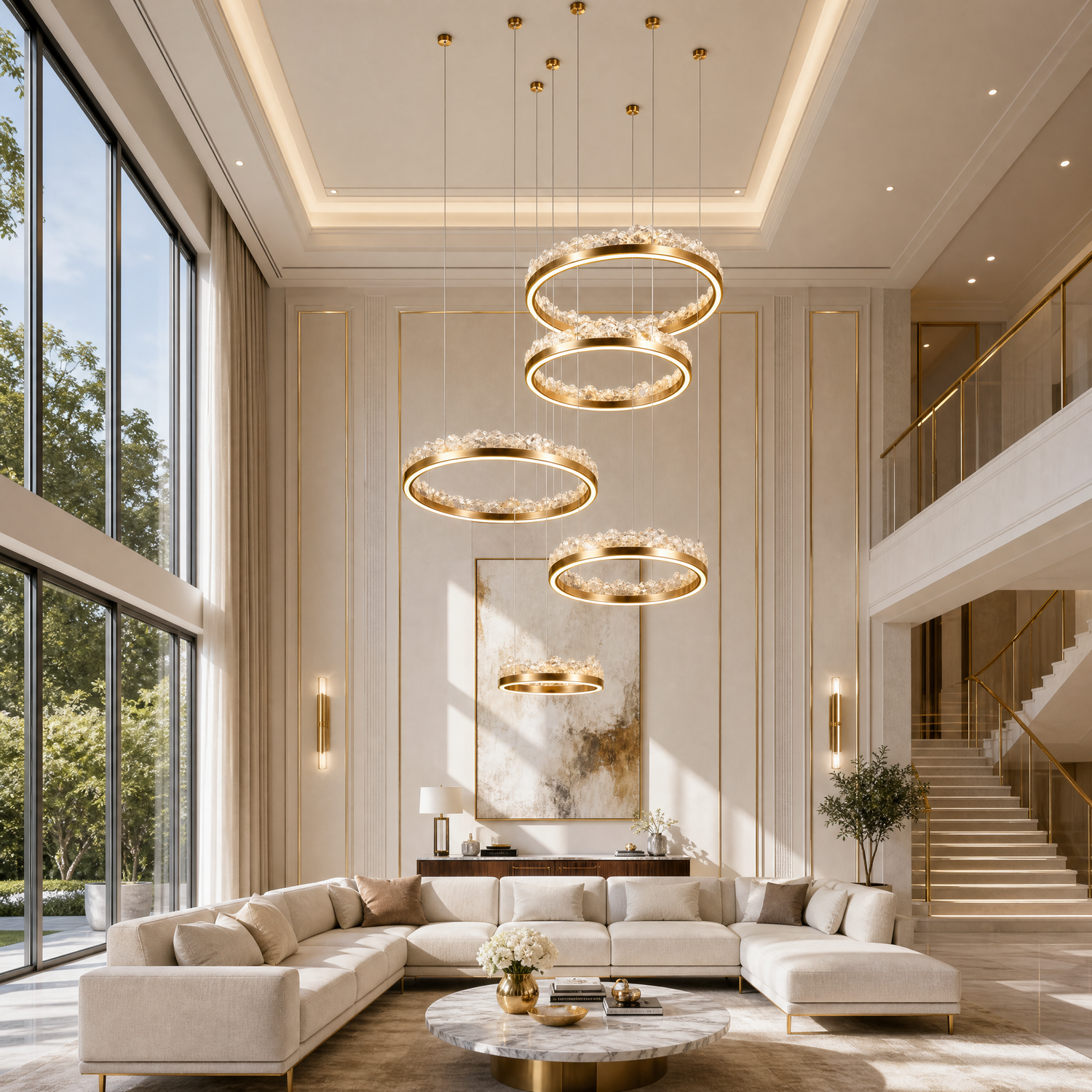 Vast Realm Modern Multi-Tier Cluster Chandelier