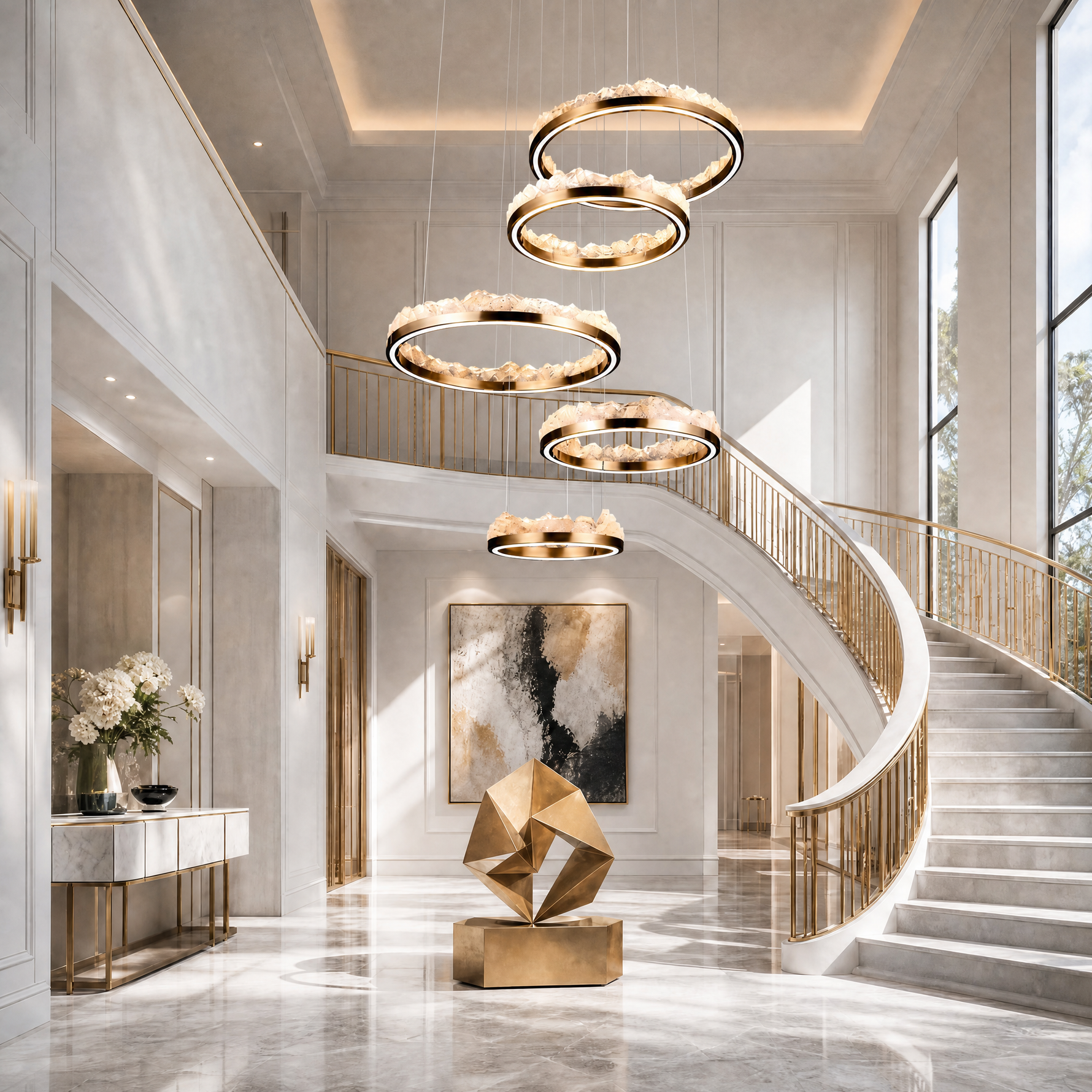 Vast Realm Modern Multi-Tier Cluster Chandelier