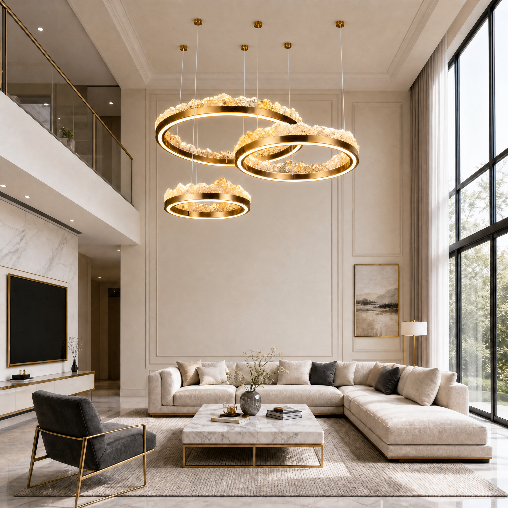 Vast Realm Modern Multi-Tier Cluster Chandelier