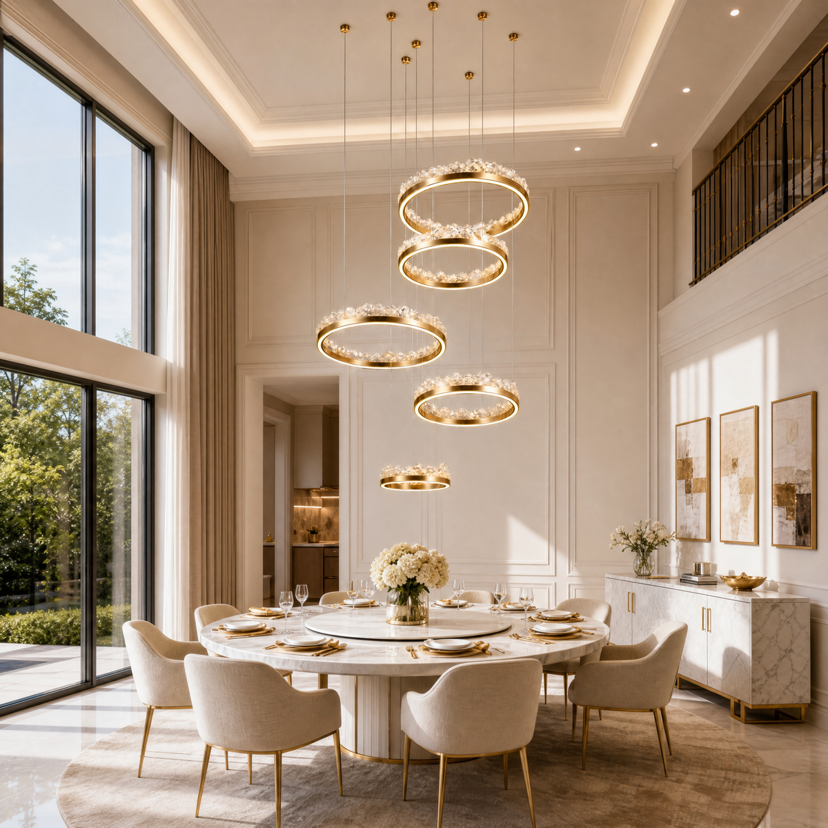 Vast Realm Modern Multi-Tier Cluster Chandelier