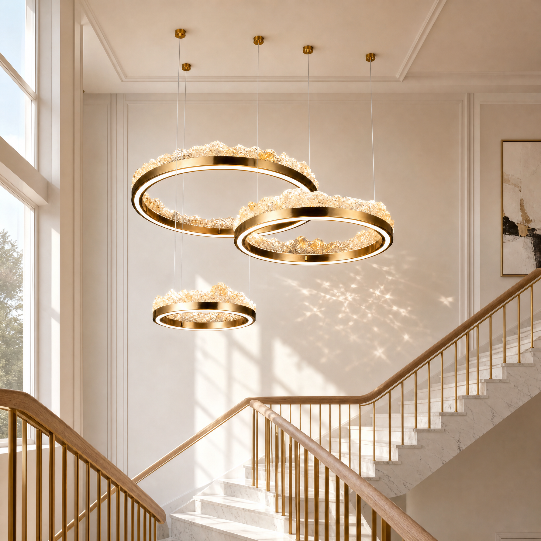 Vast Realm Modern Multi-Tier Cluster Chandelier