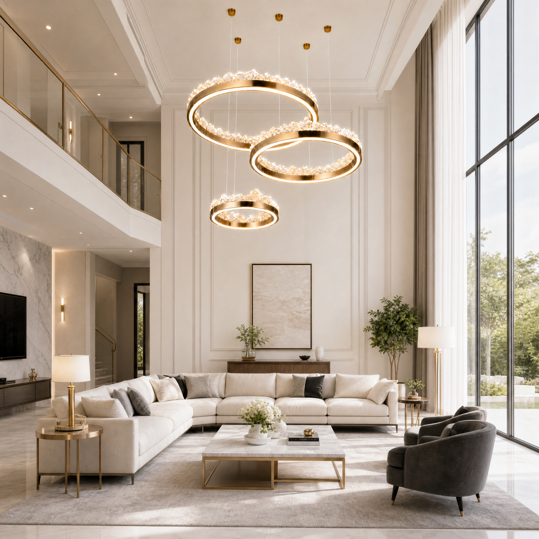 Vast Realm Modern Multi-Tier Cluster Chandelier