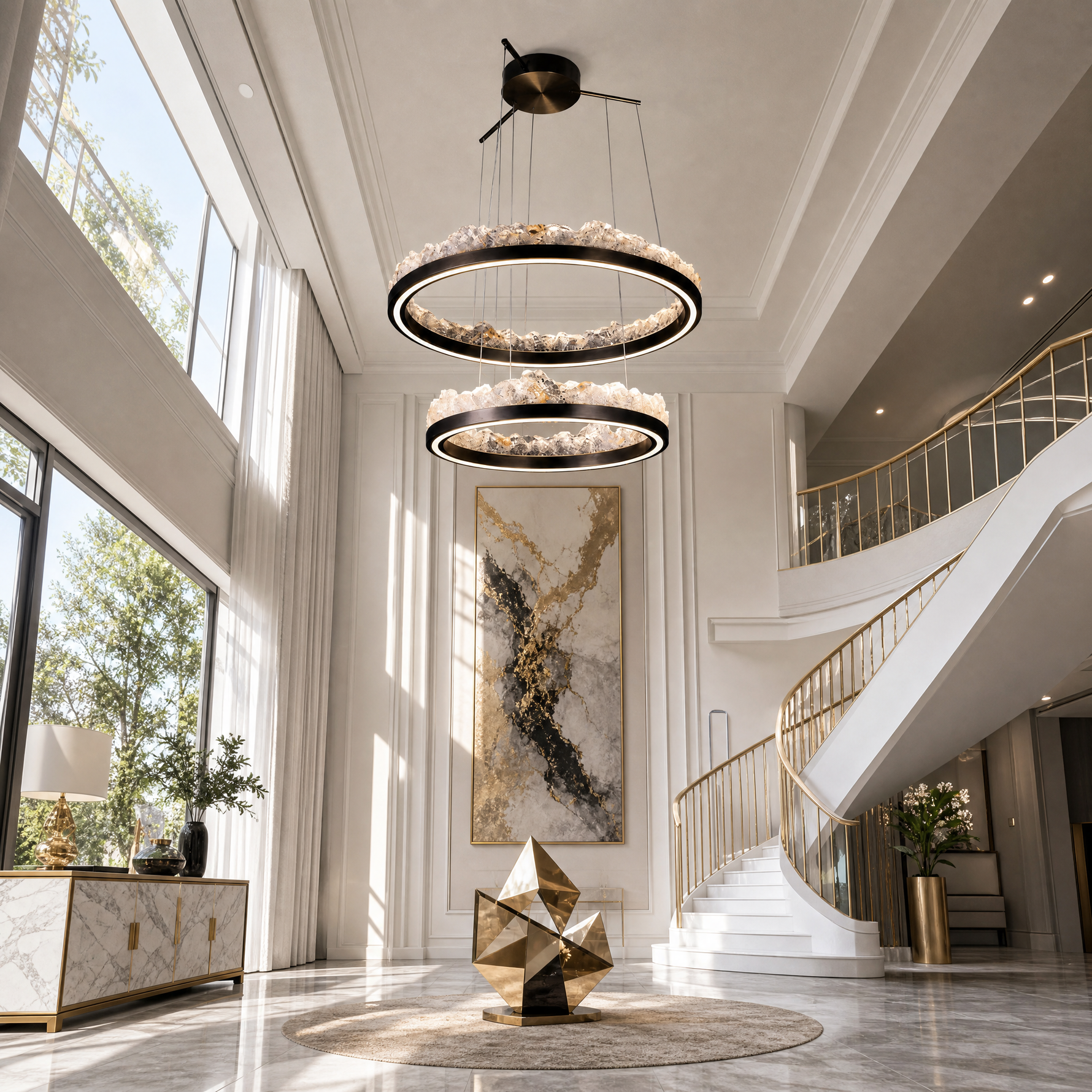 Vast Realm Modern Sculptural Pendant Light