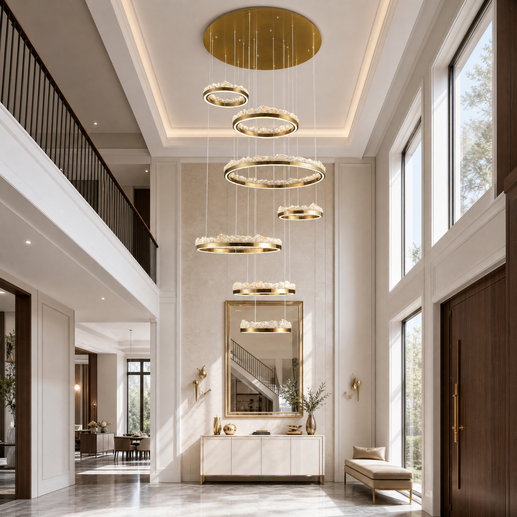 Vast Realm Modern Sculptural Ring Chandelier