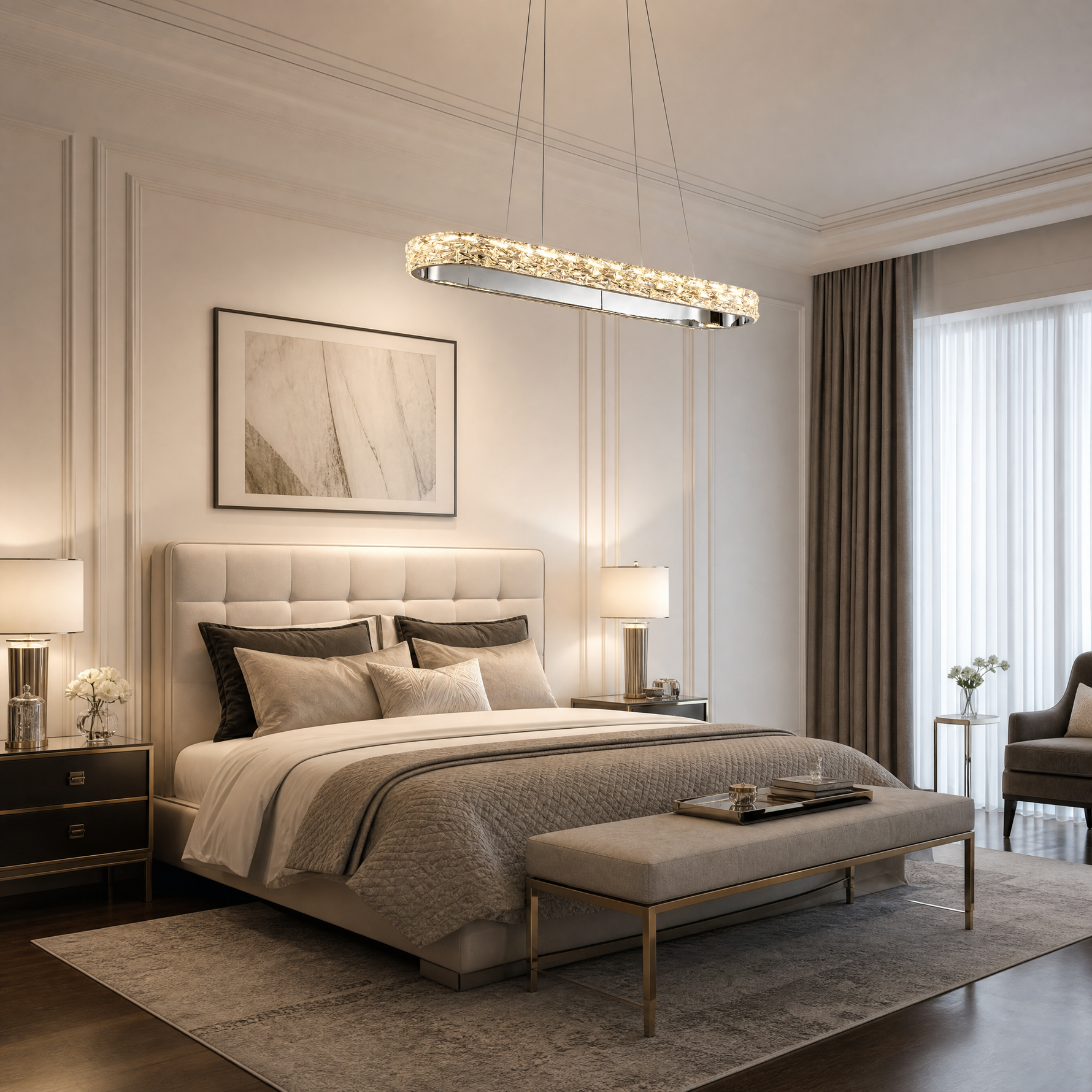 Vega Oval Crystal Chandelier