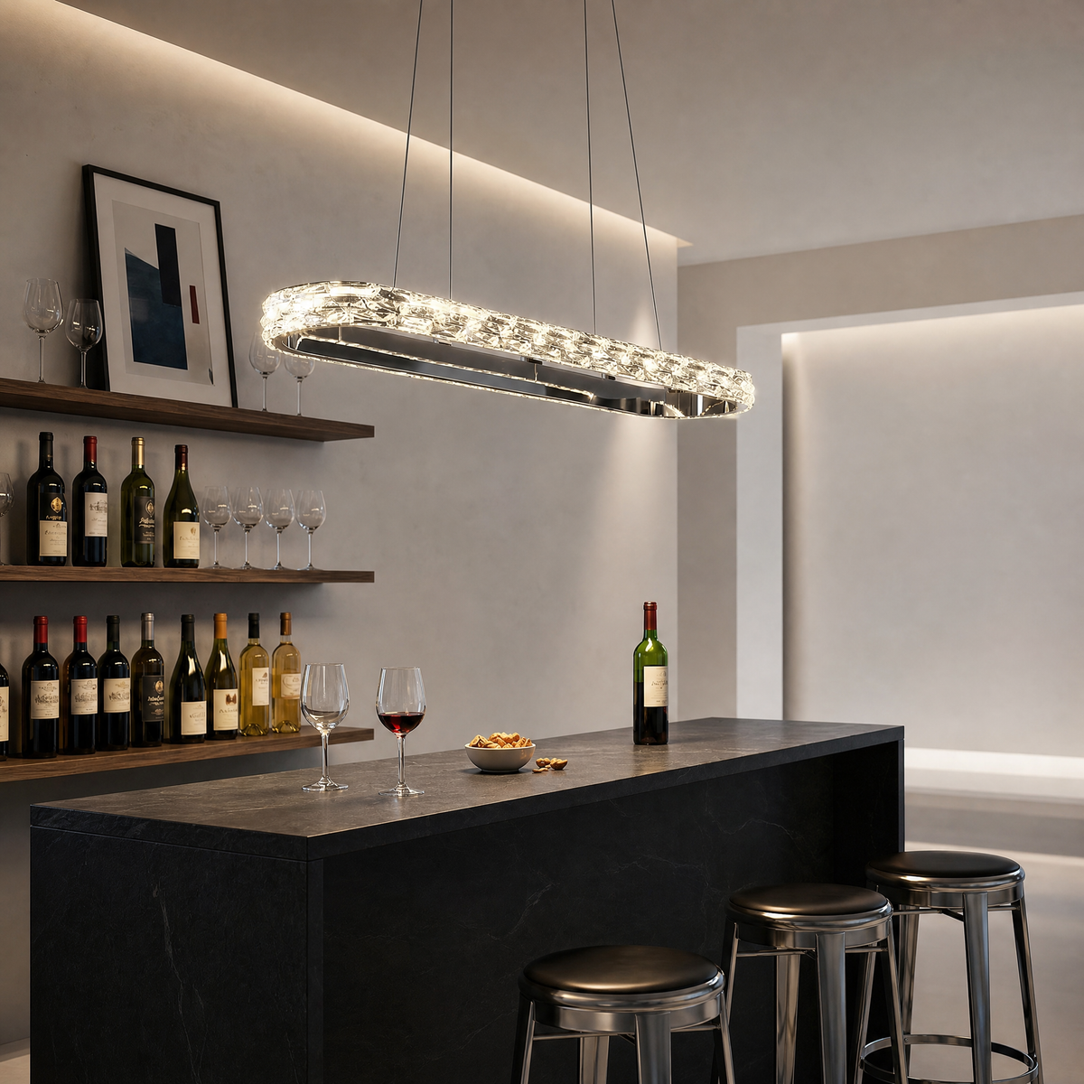 Vega Oval Crystal Chandelier