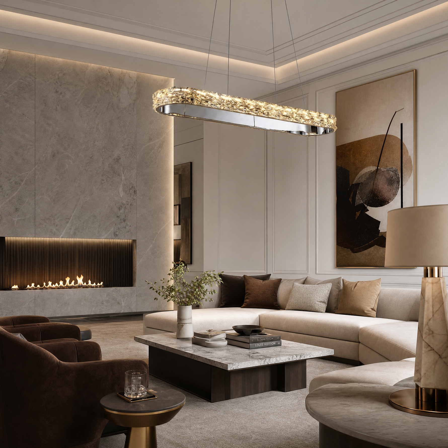 Vega Oval Crystal Chandelier