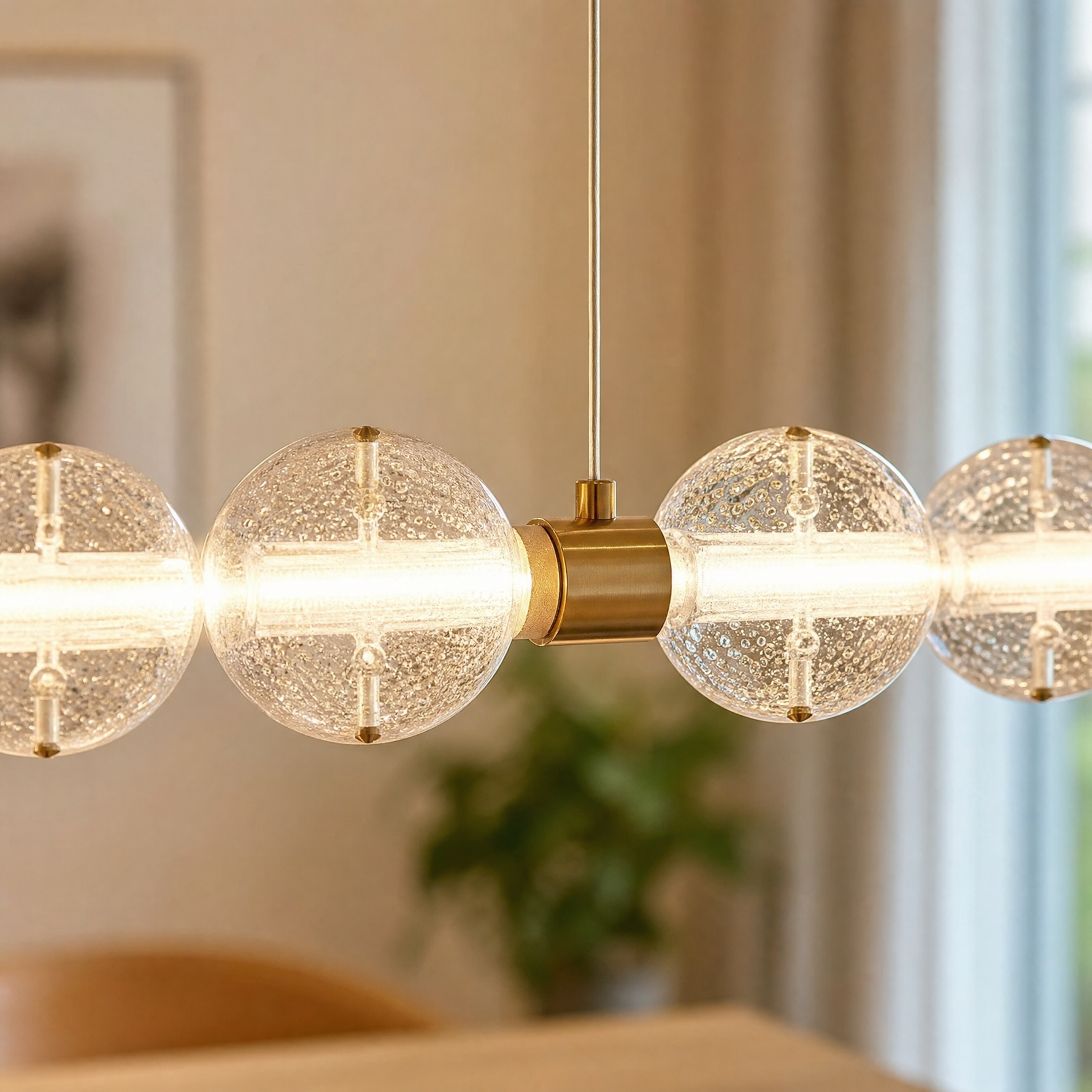 Vela Hand-Blown Glass Linear Chandelier