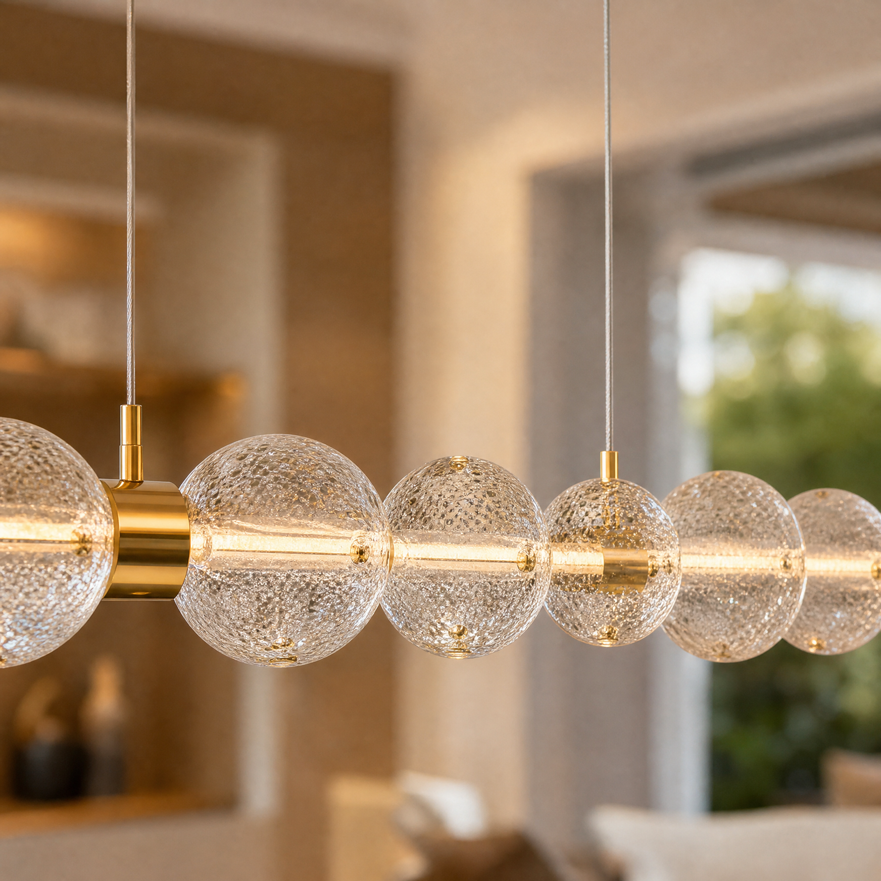 Vela Hand-Blown Glass Linear Chandelier