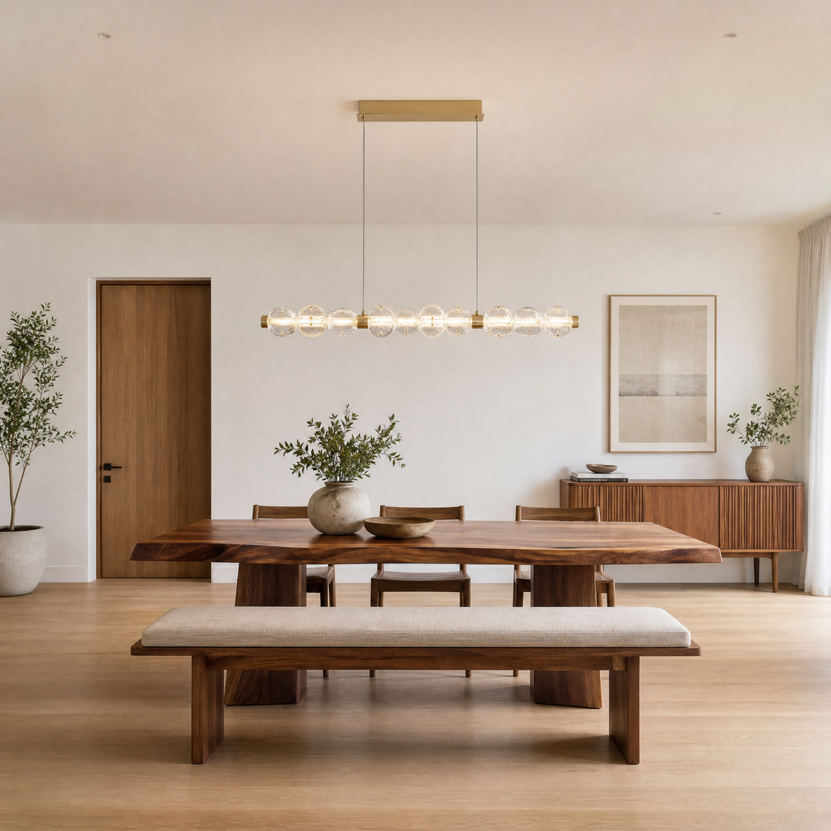 Vela Hand-Blown Glass Linear Chandelier