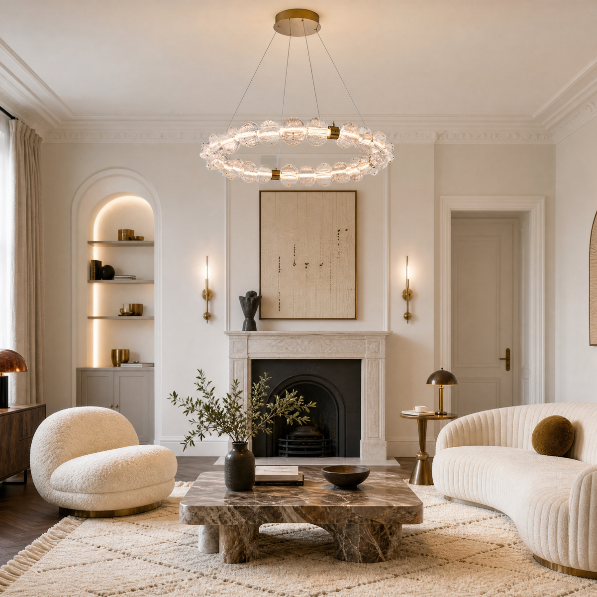 Vela Hand-Blown Glass Ring Chandelier