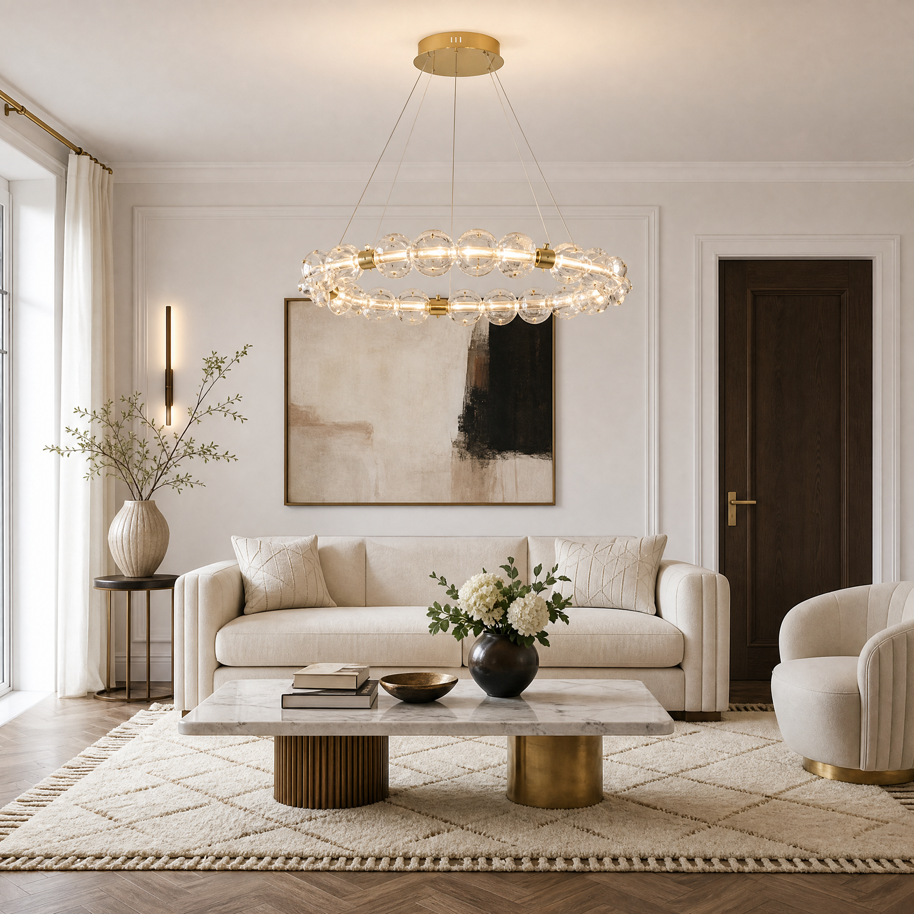 Vela Hand-Blown Glass Ring Chandelier