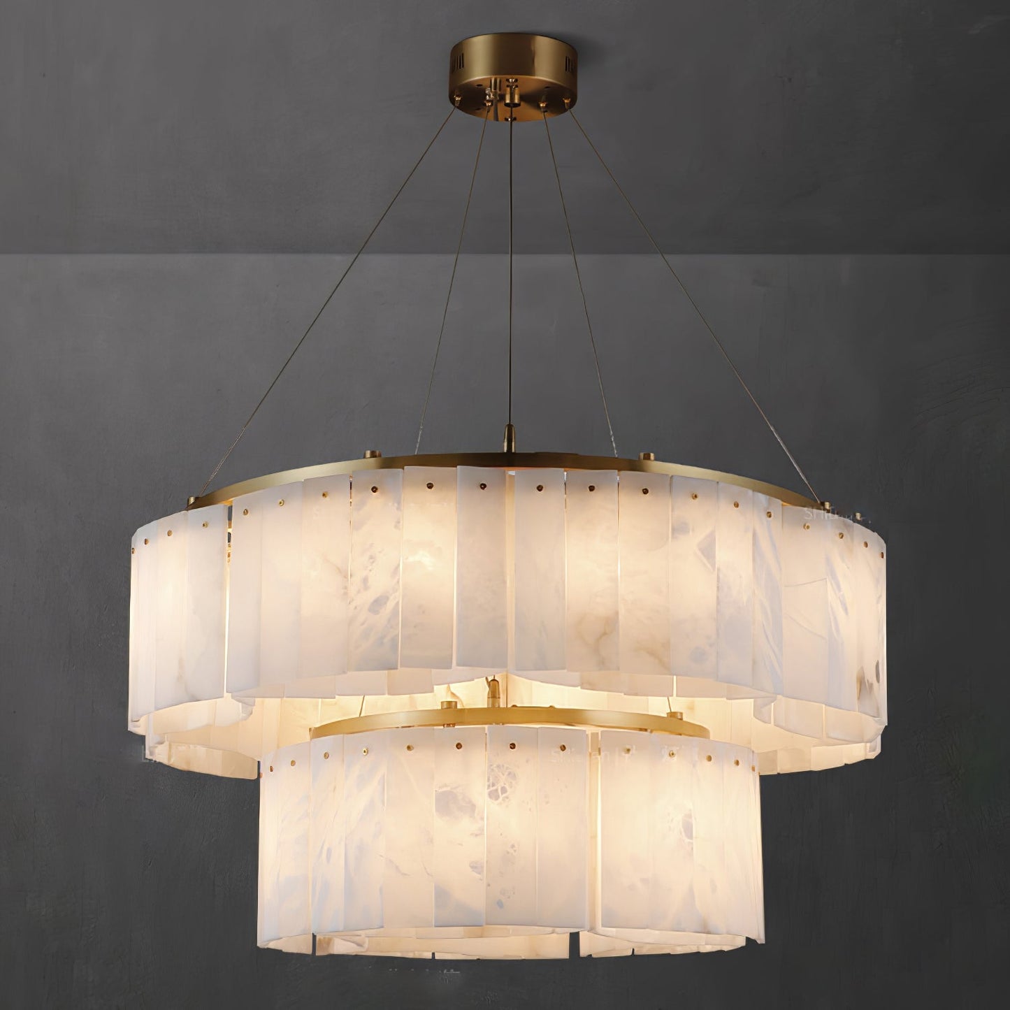 Velaria Alabaster Gold & White Chandelier – Luxury Ceiling Light