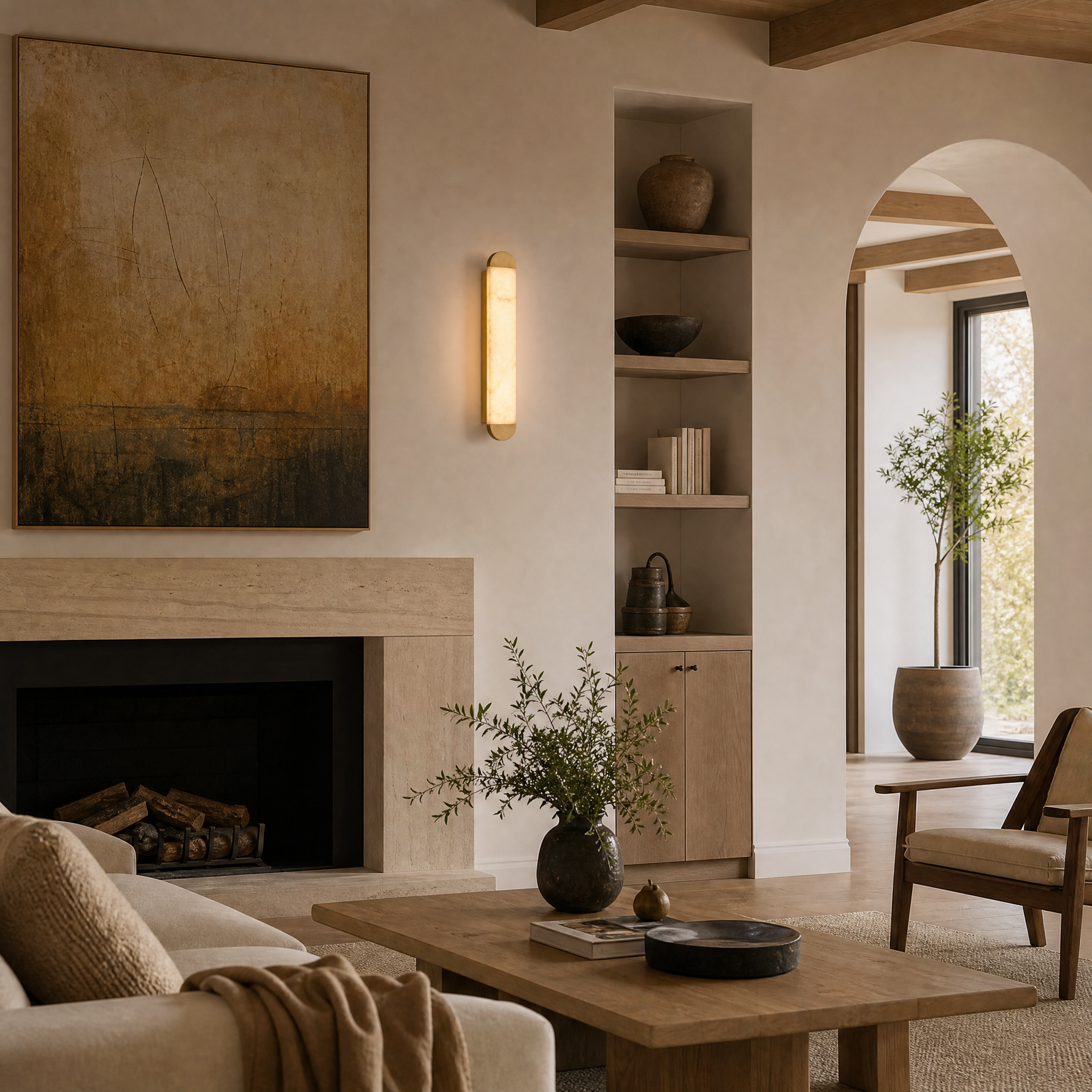 Verity Alabaster Modern Wall Sconce