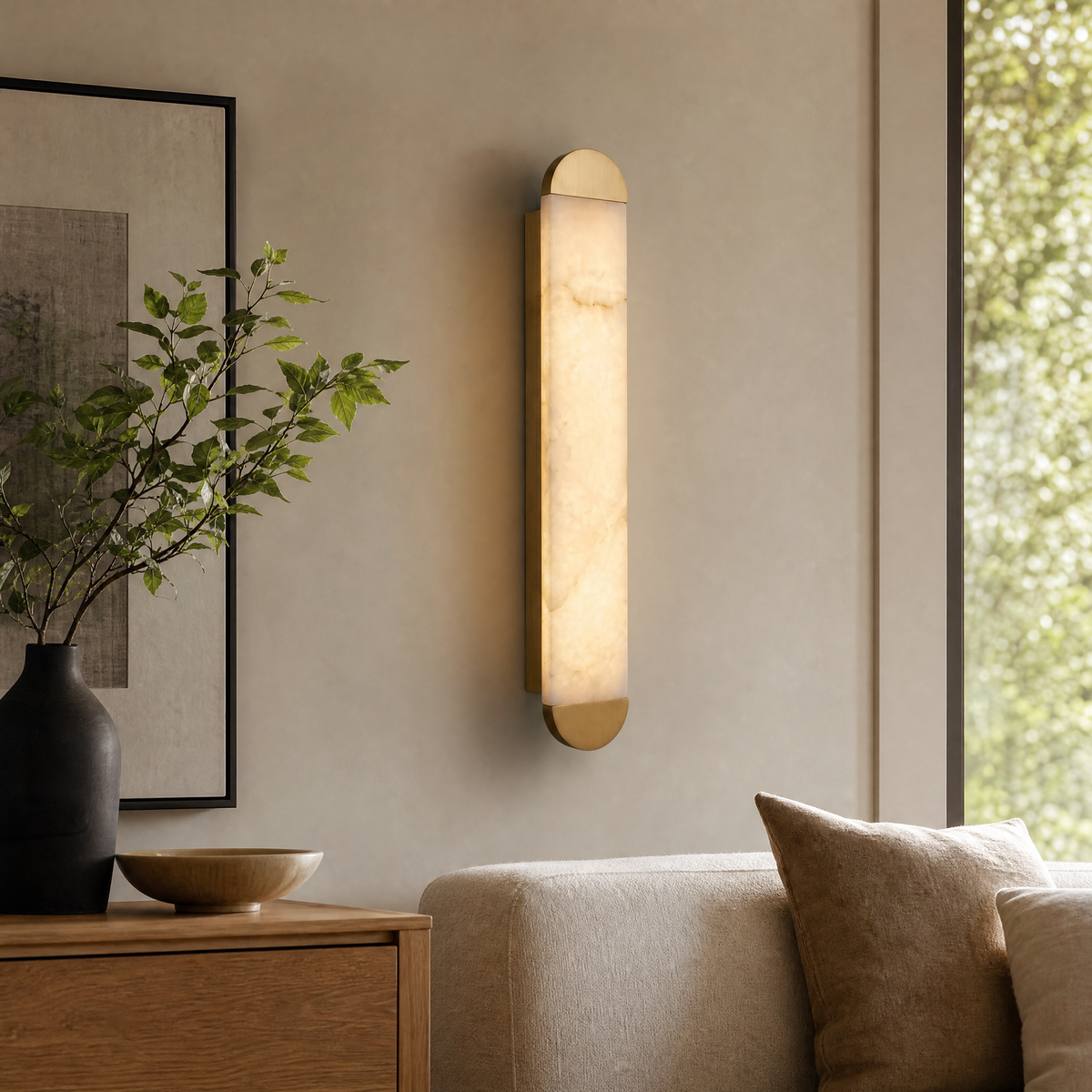 Verity Alabaster Modern Wall Sconce