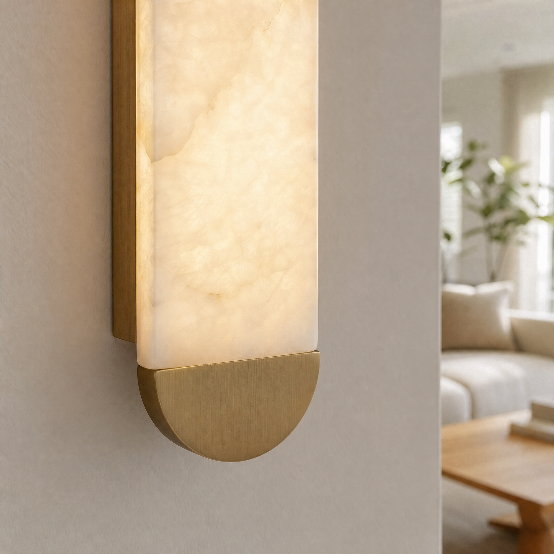 Verity Alabaster Modern Wall Sconce