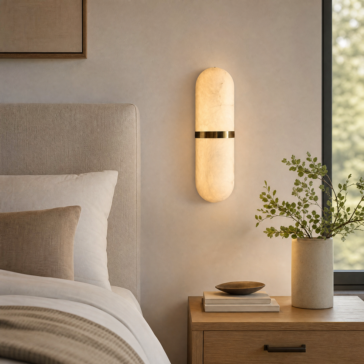 Verity Modern Alabaster Wall Sconce Lighting