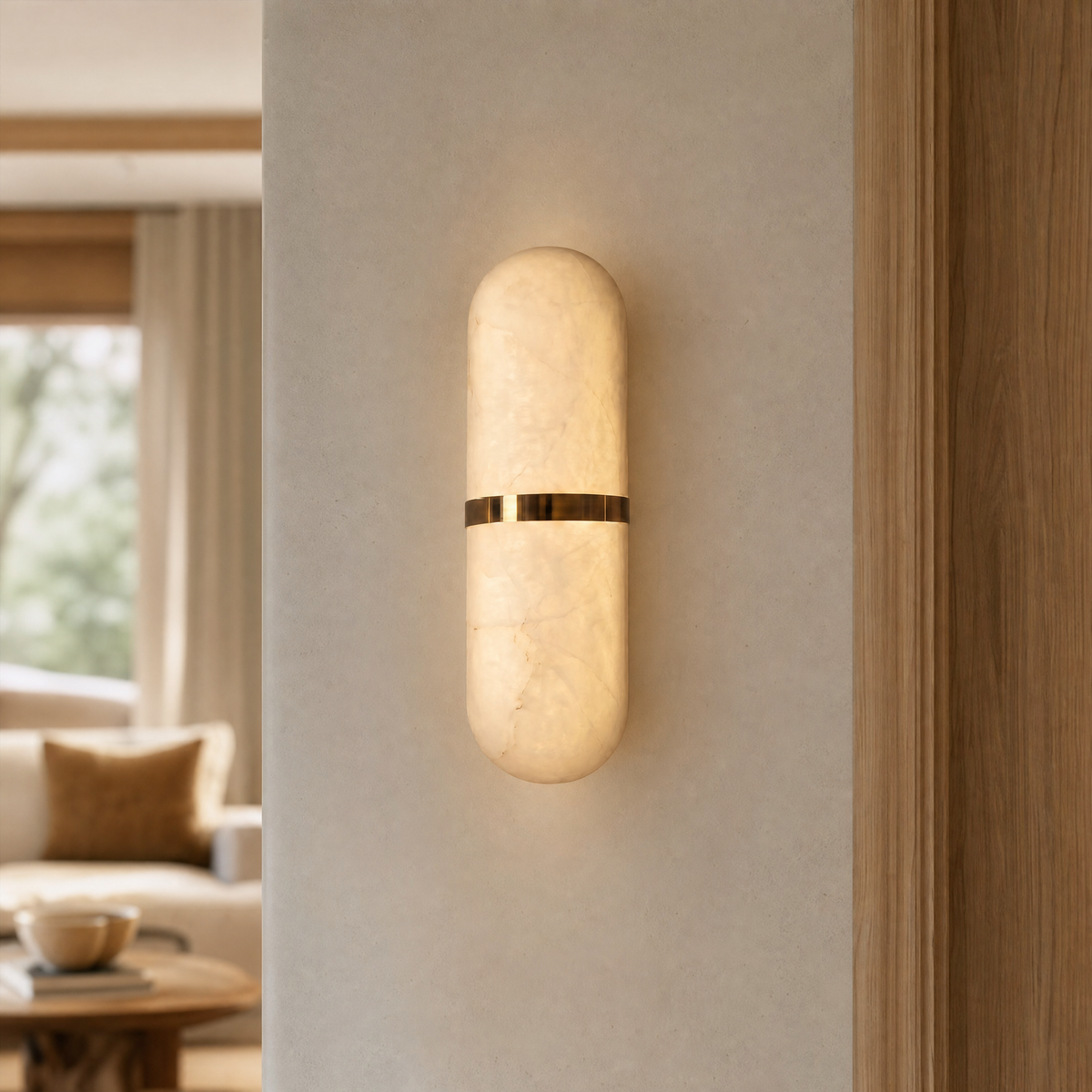 Verity Modern Alabaster Wall Sconce Lighting