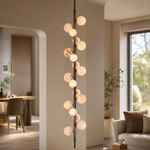 Vertical Orb Cascade Alabaster Pendant Light