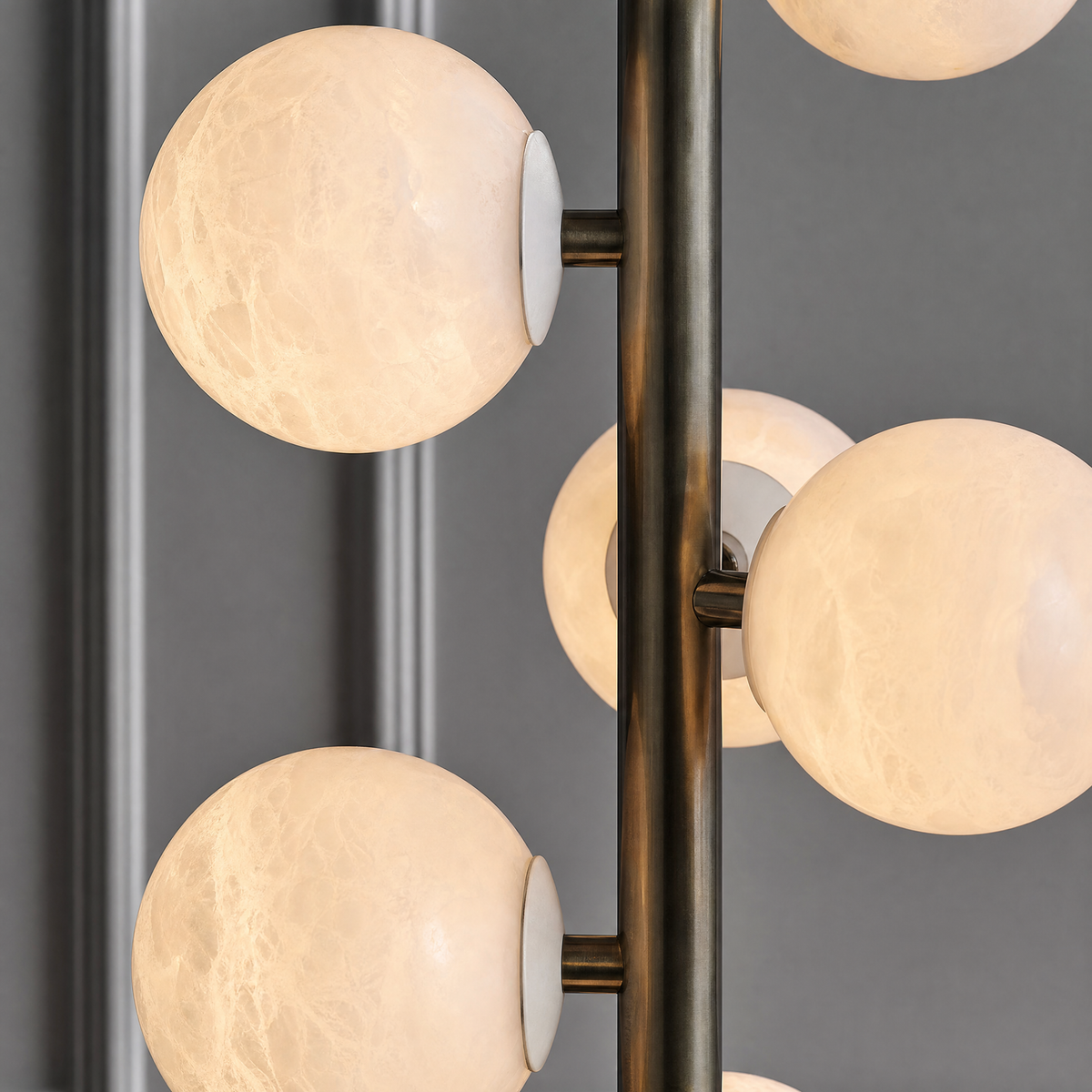 Vertical Orb Cascade Alabaster Pendant Light