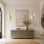 Veya Modern Alabaster Sculptural Wall Sconce