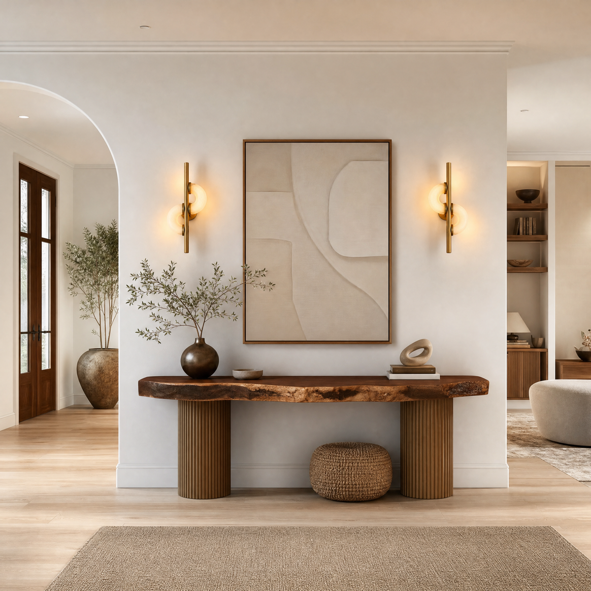 Veya Modern Alabaster Sculptural Wall Sconce