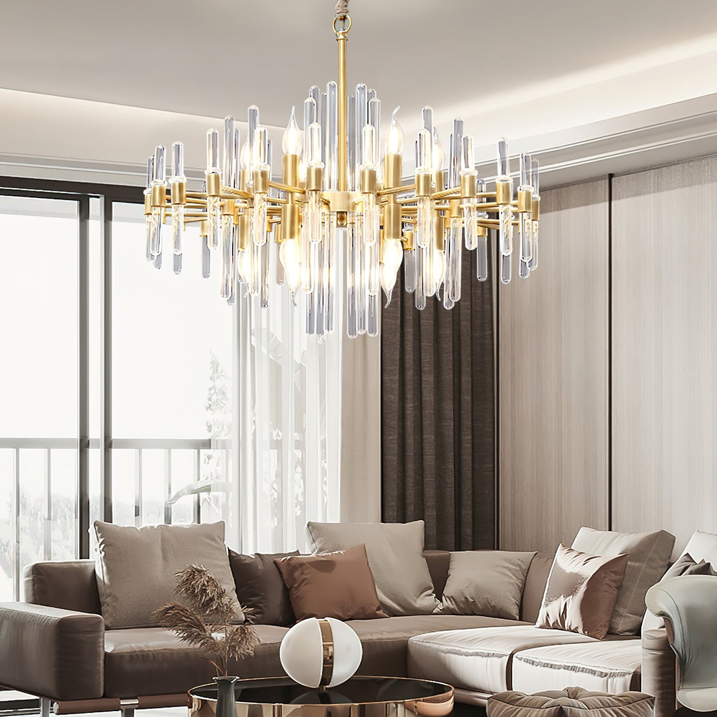 Vintage Antique Brass Chandelier - YIOSI