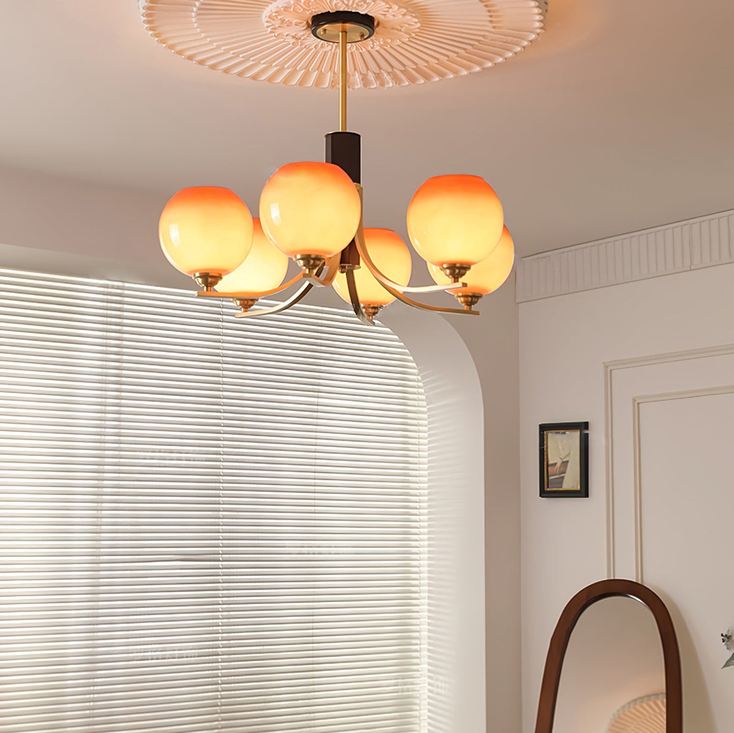 Vintage Caramel Globe Chandelier - YIOSI