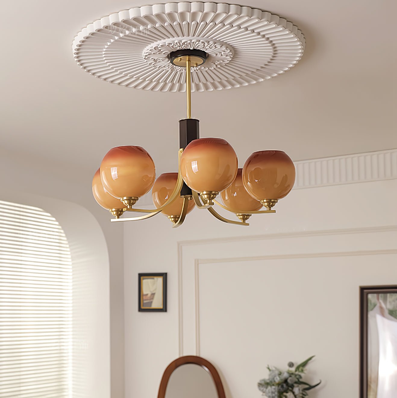 Vintage Caramel Globe Chandelier - YIOSI