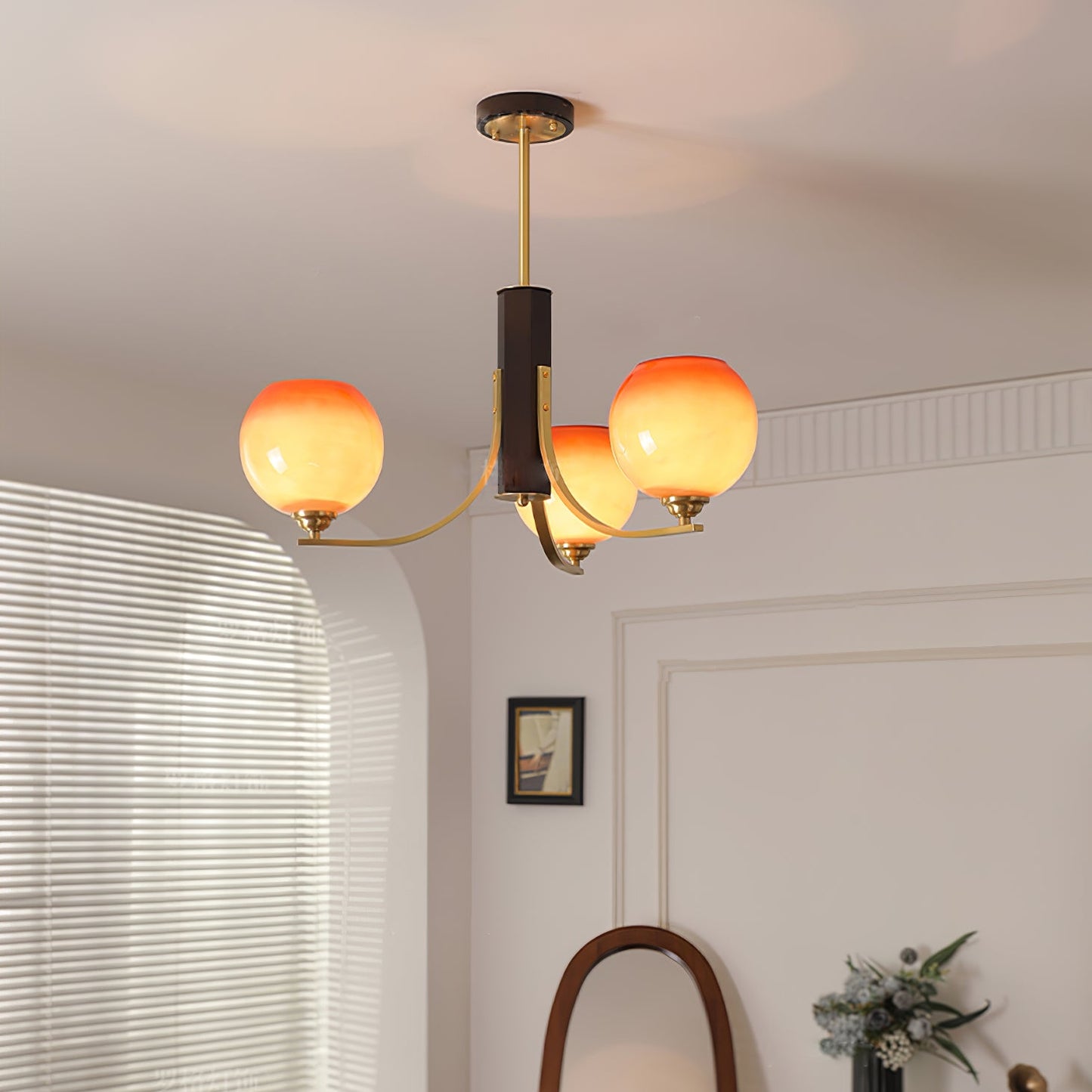 Vintage Caramel Globe Chandelier - YIOSI