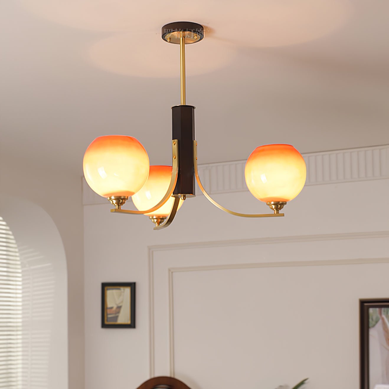 Vintage Caramel Globe Chandelier - YIOSI